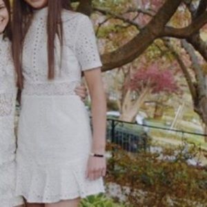 medium selfie leslie eyelet white dress